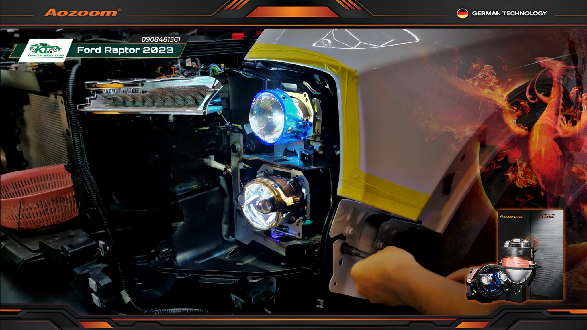 Laser Ebox Raptor Độ Đèn Aozoom Double Laser Phoenix Cho Ông Vua Bán Tải Ford Raptor 2023 ...
