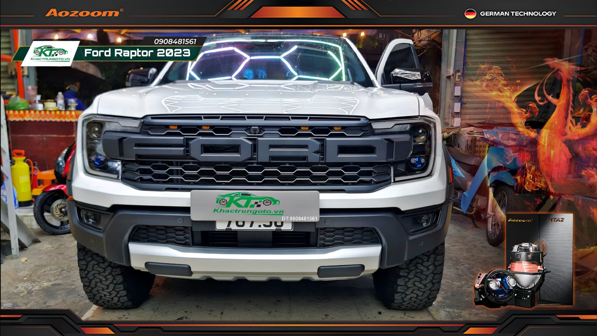 Laser Ebox Raptor Độ Đèn Aozoom Double Laser Phoenix Cho Ông Vua Bán Tải Ford Raptor 2023 ...